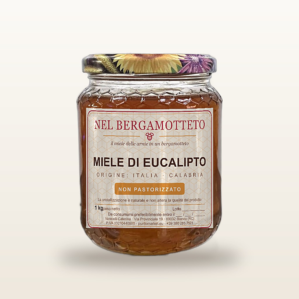 Vasetto di miele di eucalipto Nel Bergamotteto da 1 kg
