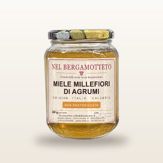 Vasetto di miele millefiori di agrumi Nel Bergamotteto da 500 g